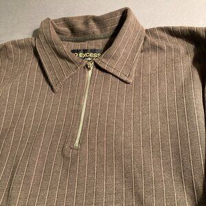 No Excess Collection Half-Zip Sweater with Subtle Pinstripes
